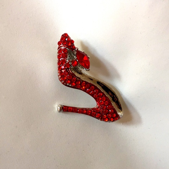 🍏50% OFF/3+...Rhinestone Red High Heel Brooch - Picture 4 of 6
